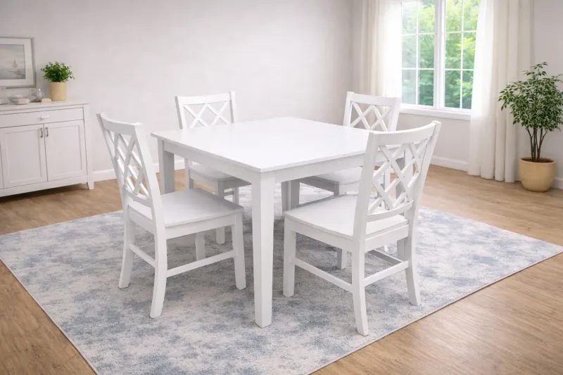 5-Piece White Dining Set