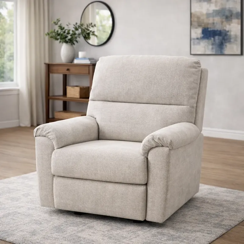 Cream Fabric Recliner